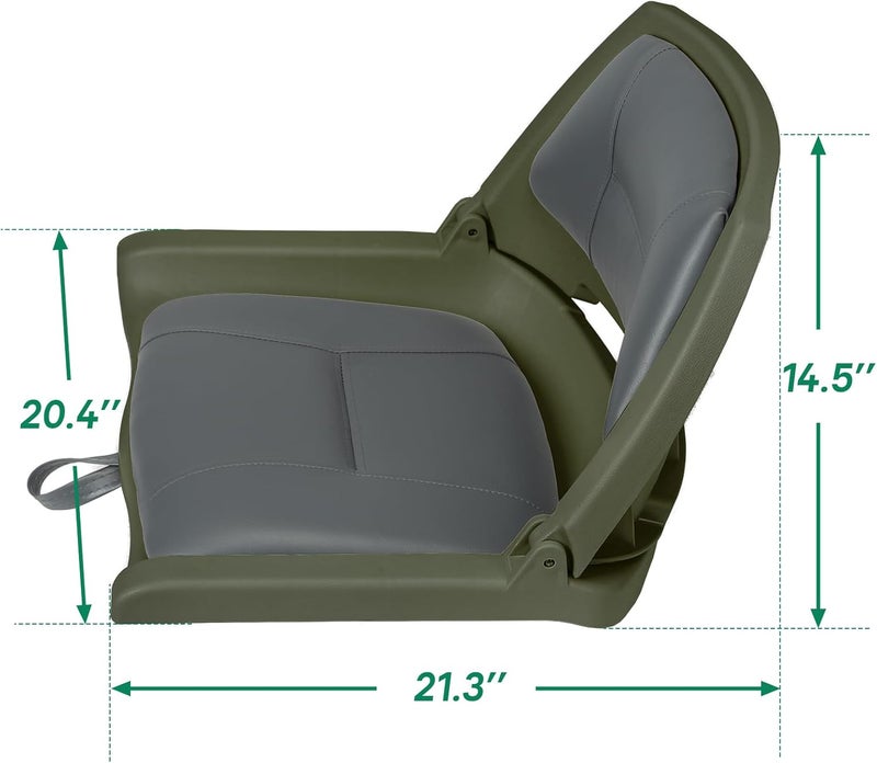 ERGOSEAT Folding Boat Seat Padded Folding Boat Chair with Backrest Marine BassJon Boat Seat - Image 3